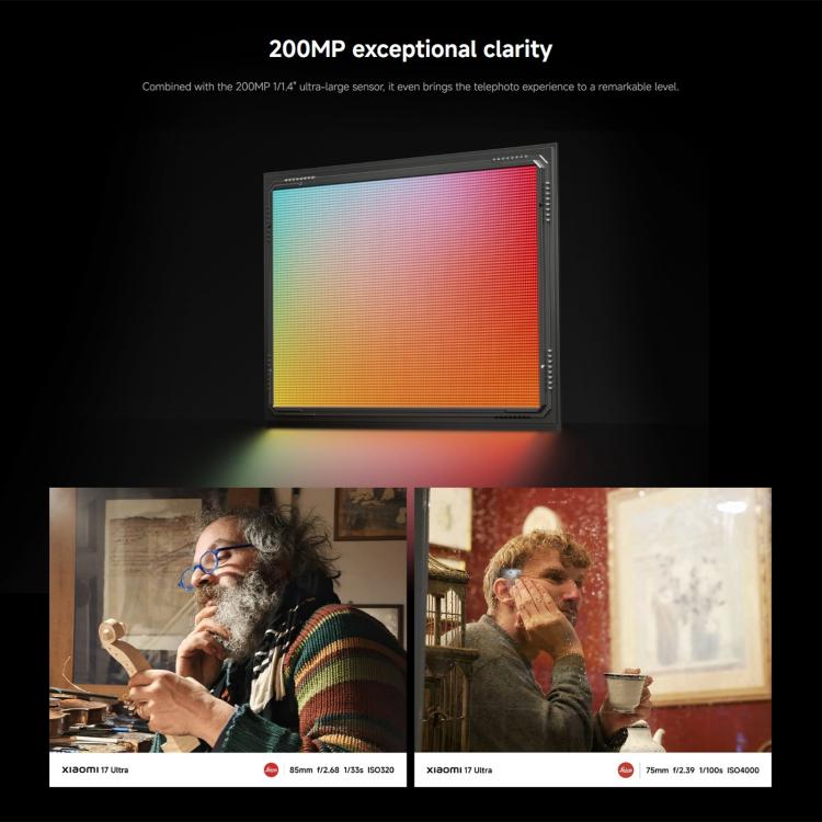 Xiaomi 17 Ultra Global, 16GB+1TB, Ultrasonic Fingerprint, 6.9 inch Xiaomi HyperOS 3 Snapdragon 8 Elite Gen 5 Octa Core, NFC, Network: 5G, 16GB+1TB(Black), 16GB+1TB (Green)