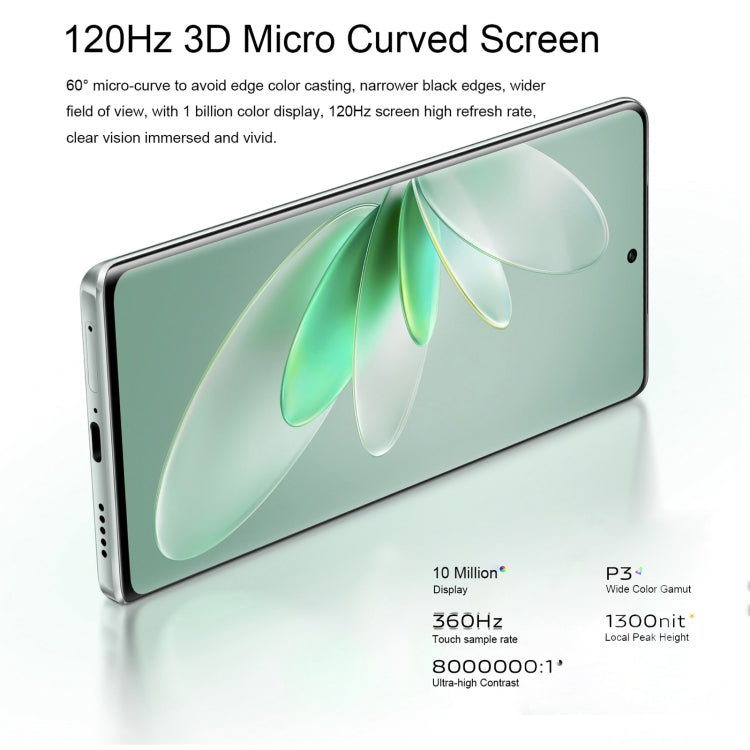 Triple Back Cameras, Srceen Fingerprint Identification, 4600mAh Battery, 6.78 inch Android 13 OriginOS 3 Dimensity 8200 Octa Core up to 3.1GHz, OTG, NFC, Network: 5G, 8GB+256GB