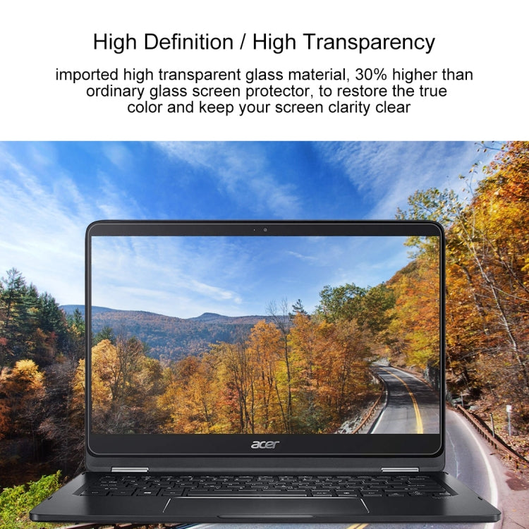 Laptop Screen HD Tempered Glass Protective Film for Acer Spin 7 Laptop - SP714-51-M5CD 14 inch, For Acer Spin 7 Laptop - SP714-51-M5CD 14 inch