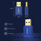 COMFAST CF-726B 650Mbps Dual-band Bluetooth Wifi USB Network Adapter Receiver, CF-726B