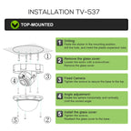 TV-537H5/IP AF POE H.264++ 5MP IP Dome Camera Auto Focus 4x Zoom 2.8-12MM Lens Surveillance Cameras, TV-537H5/IP