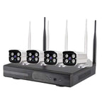 4CH HD 720P 1.0 Mega Pixel 2.4GHz WiFi IP Bullet Camera + NVR Kit, 4CH HD 720P