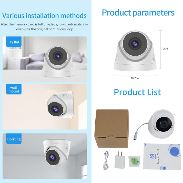 A5 Smart Conch WiFi Camera 1080P HD Night Vision IP Camera, A5 (EU Plug), A5 (US Plug), A5 (UK Plug), A5 (AU Plug)