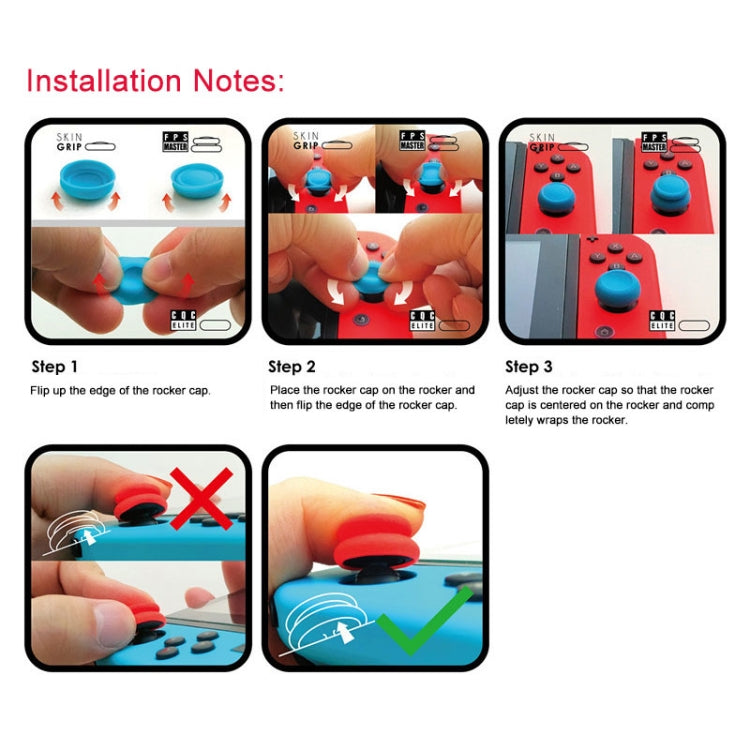 Left + Right Gamepad Rocker Cap Button Cover for NS Pro / PS4, For NS Pro / PS4(Black), For NS Pro / PS4(Blue + Magenta), For NS Pro / PS4(Green+Red), For NS Pro / PS4(Blue), For NS Pro / PS4(Red)