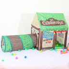 Household Children Printing Play Tent Small Game House with Passageway, with Passageway (Pink), with Passageway (Green)