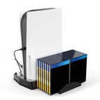 KJH P5-010-2 Multi-function Charging Cooling Fan Base with Storage Tray Bracket For PS5 De / UHD, KJH P5-010-2