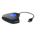 KJH P5-015 4 in 1 Hub Converter USB 3.0 Blue Light Expansion Adapter Splitter Charger Connector Splitter For PS5 / Xbox Series X, KJH P5-015