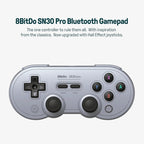 八位堂 SN30 Pro 蓝牙游戏手柄霍尔版 适用于Switch / Steam / PC / 安卓（灰色）, SN30 Pro(Grey)