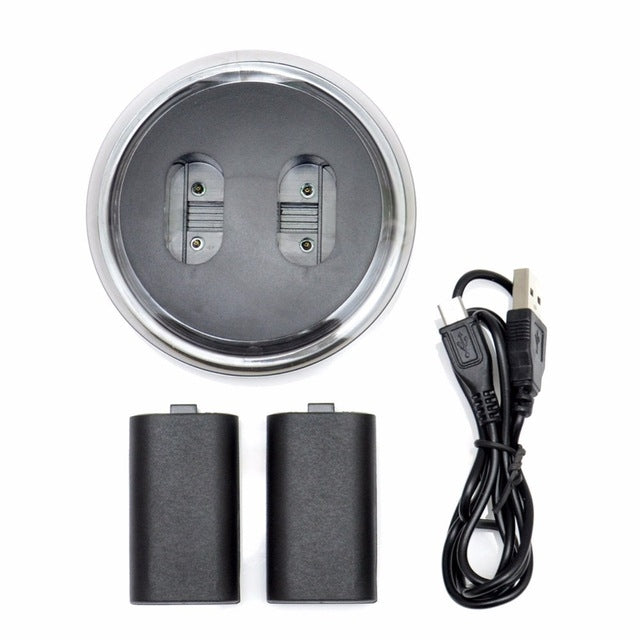 SND-362 Rechargeable Battery x 2 + USB Cable + Charging Dock Station with LED Indicator for X-ONE Wireless Controller, SND-362
