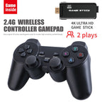 PS3000 64GB 4K Retro Game Stick with 2 Wireless Gamepads 10000+ Games Pre-installed, 64GB