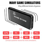 PS3000 64GB 4K Retro Game Stick with 2 Wireless Gamepads 10000+ Games Pre-installed, 64GB