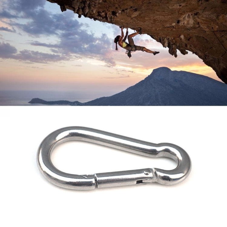M8 Stainless Steel Carabiner Spring Hook Multi-tool Mountaineering Buckle Lock Camping Hook Rope, Inner Diameter: 7.82mm, M8