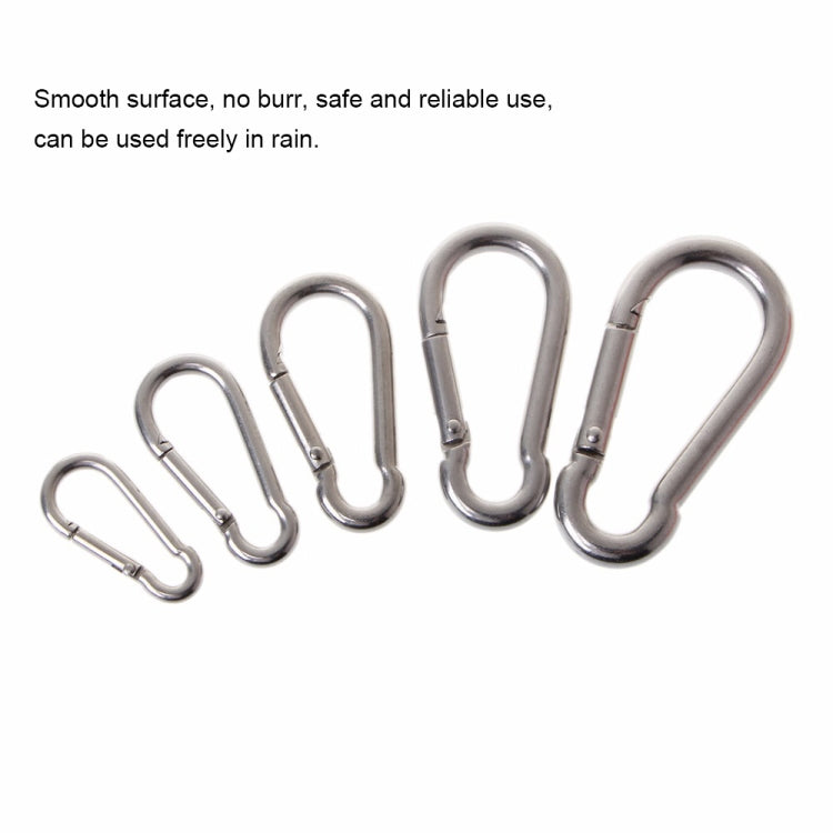 M8 Stainless Steel Carabiner Spring Hook Multi-tool Mountaineering Buckle Lock Camping Hook Rope, Inner Diameter: 7.82mm, M8