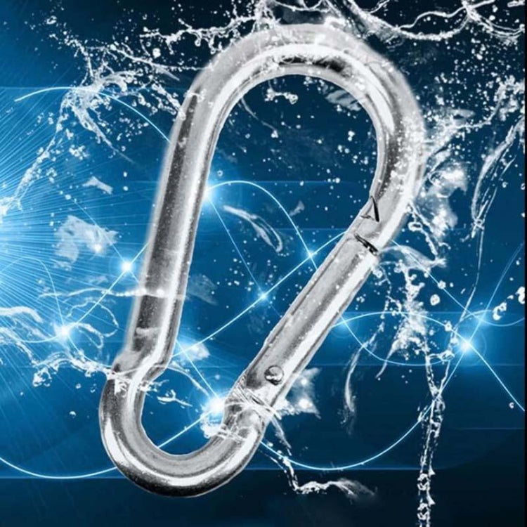 M8 Stainless Steel Carabiner Spring Hook Multi-tool Mountaineering Buckle Lock Camping Hook Rope, Inner Diameter: 7.82mm, M8