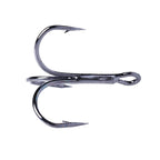 HENGJIA 20 PCS Classic Black High Carbon Steel Fishing Three-jaw Treble Hooks, 10# FH022