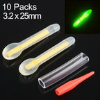 10 Packs OCEAN SUN Bulb Shape Luminous Float Night Fishing Light Stick, Visibility: 25m, Size: 3.0 x 25mm, Bulb Shape, Visibility: 25m