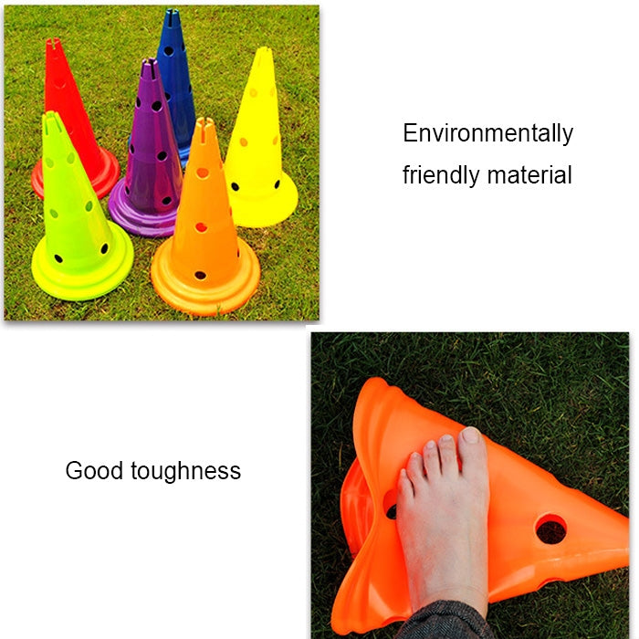 Multi-function Training Perforated Roadblock Round Bottom Sign Barrel, 50 x 30cm Orange, 50 x 30cm Green, 50 x 30cm Blue, 50 x 30cm Red, 50 x 30cm Yellow
