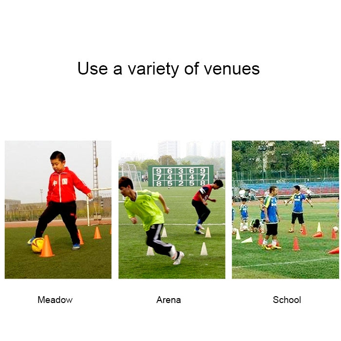 Multi-function Training Perforated Roadblock Round Bottom Sign Barrel, 50 x 30cm Orange, 50 x 30cm Green, 50 x 30cm Blue, 50 x 30cm Red, 50 x 30cm Yellow