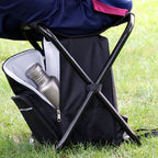 Outdoor Portable Folding Camping Chair Light Fishing Beach Chair Stainless Steel Pipe Folding Chair with Ice Bag, Stainless Steel Folding Chair(Black), Stainless Steel Folding Chair(Green), Stainless Steel Folding Chair(Blue)                           ...