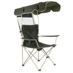 Outdoor Sun Protection Folding Chair Multifunctional Portable Fishing Beach Lounge Chair  With Sunshade Aluminum Folding Chair, Folding Chair(Dark Green)
