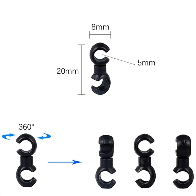 20 PCS ZTTO Bicycle MTB Brake Cable S Style Clips, Random Color Delivery, ZTTO S Bicycle Style Clips