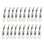 20pcs 8# 3.5cm Fishing Connectors Barrel Swivel with Safety Snap Ring, 20pcs 8# 3.5cm