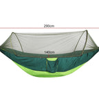 Portable Outdoor Camping Full-automatic Nylon Parachute Hammock with Mosquito Nets, Size : 290 x 140cm, 290x140cm Camouflage, 290x140cm Army Green, 290x140cm Black, 290x140cm Dark Blue, 290x140cm Dark Green, 290x140cm Pink Blue, 290x140cm Green        ...