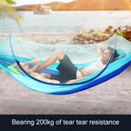 Portable Outdoor Camping Full-automatic Nylon Parachute Hammock with Mosquito Nets, Size : 290 x 140cm, 290x140cm Camouflage, 290x140cm Army Green, 290x140cm Black, 290x140cm Dark Blue, 290x140cm Dark Green, 290x140cm Pink Blue, 290x140cm Green        ...