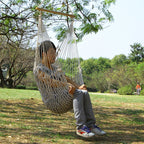 Aotu AT6732 Outdoor Cotton Rope Net Swing Frame Hanging Chair Hammock, Size: 130x90cm, Size: 130x90cm