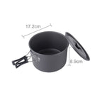 DS-500 Outdoor Camping Ultra Light Weight 15 Piece Cookware Stackable Set for 4-5 People, Size: Large, DS-500 Size: Large