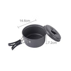 DS-500 Outdoor Camping Ultra Light Weight 15 Piece Cookware Stackable Set for 4-5 People, Size: Large, DS-500 Size: Large