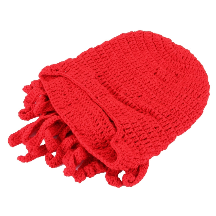 Amurleopard Unisex Barbarian Knit Beanie Octopus Tentacle Cap Winter Warm Face Mask Crochet Hat