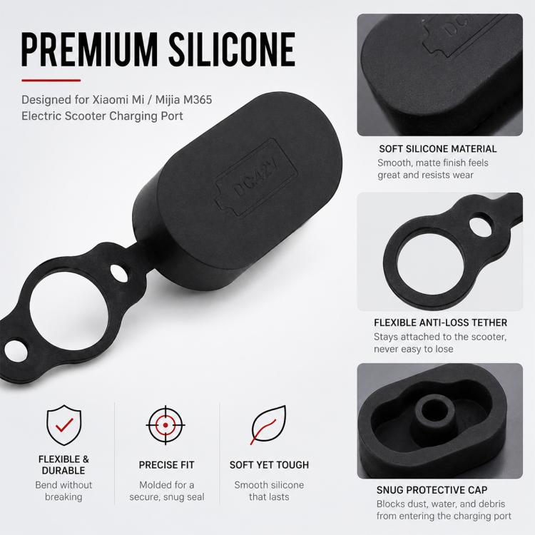 4 PCS Silicone Charging Port Waterproof Cover Dust-proof Plug Electric Scooter Accessories for Xiaomi Mijia M365