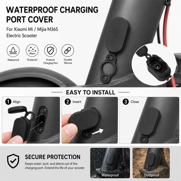 4 PCS Silicone Charging Port Waterproof Cover Dust-proof Plug Electric Scooter Accessories for Xiaomi Mijia M365