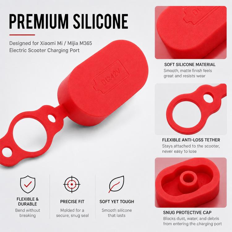 4 PCS Silicone Charging Port Waterproof Cover Dust-proof Plug Electric Scooter Accessories for Xiaomi Mijia M365