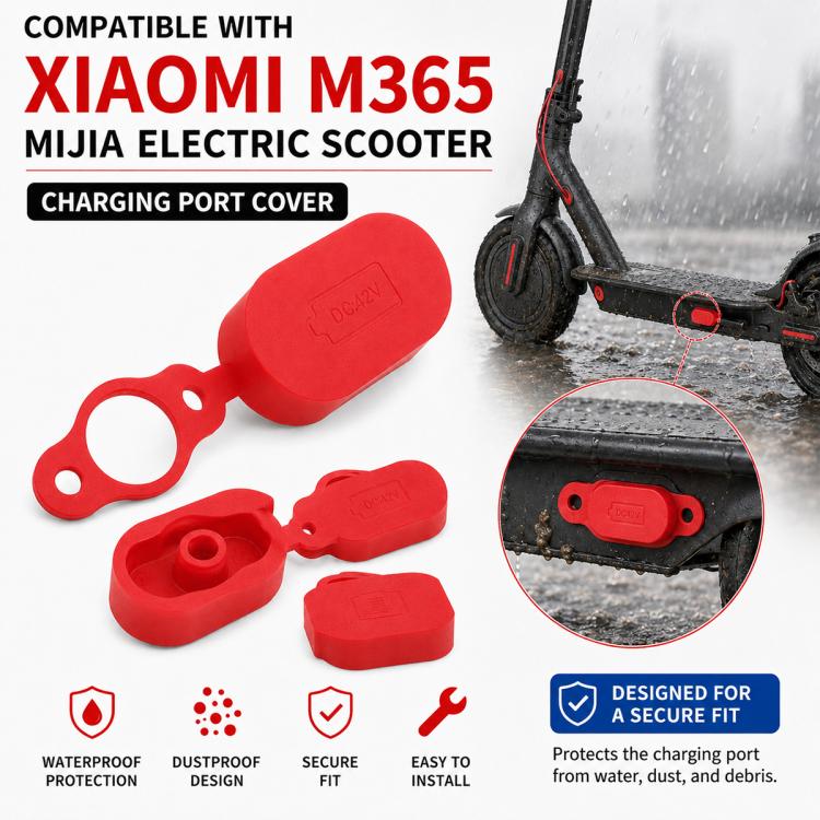 4 PCS Silicone Charging Port Waterproof Cover Dust-proof Plug Electric Scooter Accessories for Xiaomi Mijia M365