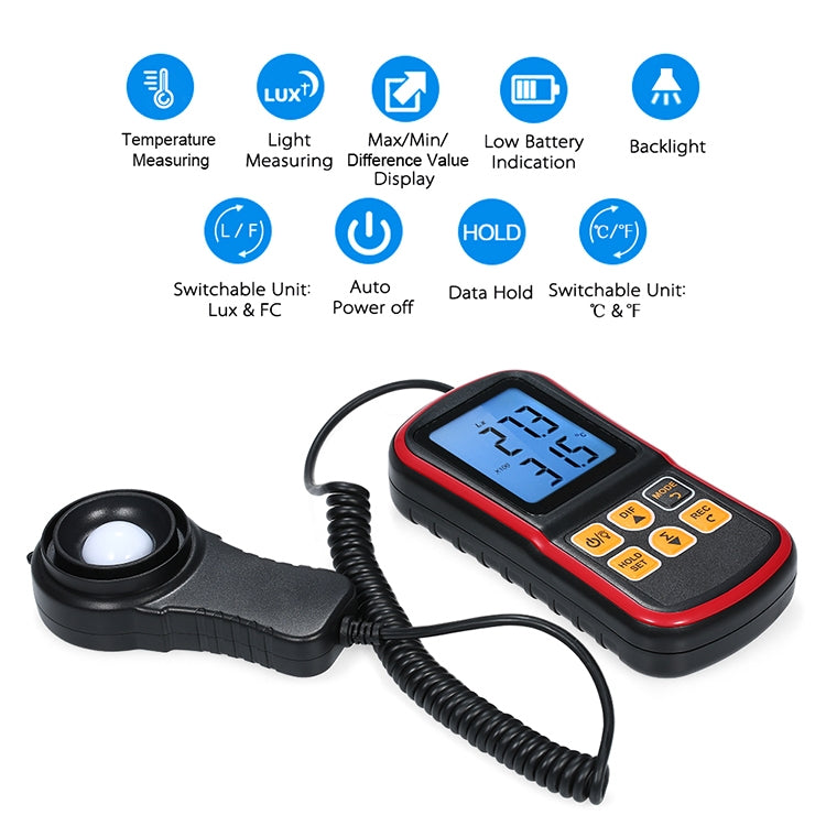 BENETECH GM1030 Portable Split Digital Illuminometer LUX Meter, GM1030