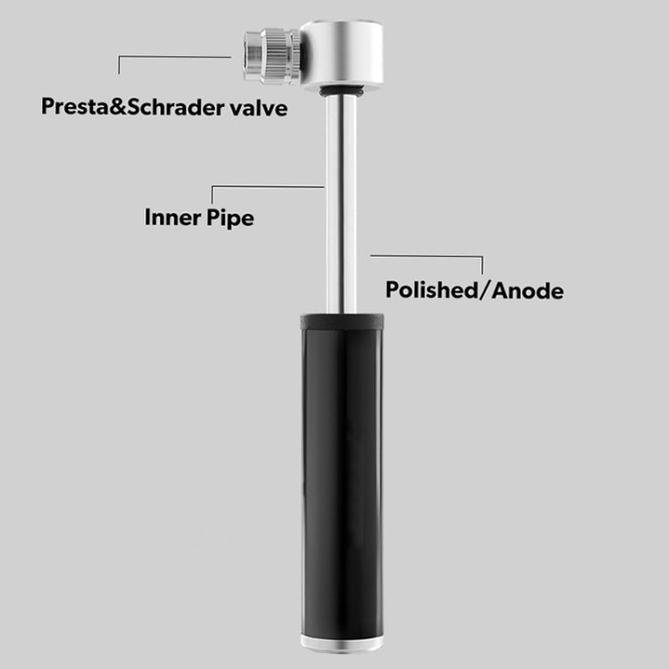 Manual Mini Portable Bicycle Aluminum Alloy Pump, Inflator Black, Inflator Red, Inflator Silver