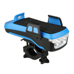 USB Charging Bicycle Light Front Handlebar Led Light , with Holder & Electric Horn, 2400mAh Battery