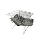 Outdoor Camp Portable Folding Stainless Steel Barbecue Charcoal Grill + Wire Mesh, Upgrade A