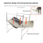 Outdoor Camp Portable Folding Stainless Steel Barbecue Charcoal Grill + Wire Mesh, Upgrade A