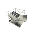 Outdoor Camp Portable Folding Stainless Steel Barbecue Charcoal Grill + Base Plate, Upgrade B