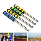 1.4M 7 Knots Telescopic Stainless Steel Rubber Sleeve Teaching Stick Guide Signal Flag, Random Color Delivery, 1.4M 7 Knots