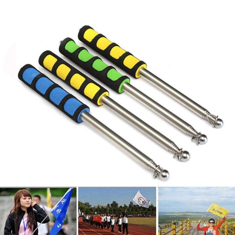 1.6M 7 Knots Telescopic Stainless Steel Rubber Sleeve Teaching Stick Guide Signal Flag, Random Color Delivery, 1.6M 7 Knots