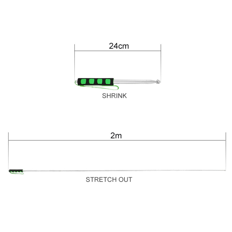 1.6M 7 Knots Telescopic Stainless Steel Rubber Sleeve Teaching Stick Guide Signal Flag, Random Color Delivery, 1.6M 7 Knots