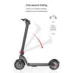 X7 Outdoor Waterproof Foldable Off-road Scooter with 8.5 inch Vacuum Tires & LCD Display& LED Lights & 6.4AH Lithium Battery, Load-bearing: 20-100kg (Black), 8.5 inch Tires US