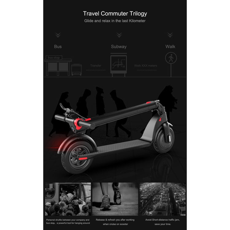 X7 Outdoor Waterproof Foldable Off-road Scooter with 8.5 inch Vacuum Tires & LCD Display& LED Lights & 6.4AH Lithium Battery, Load-bearing: 20-100kg (Black), 8.5 inch Tires US