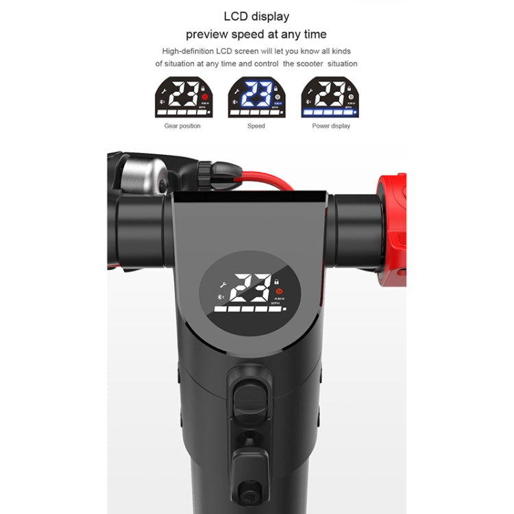 X7 Outdoor Waterproof Foldable Off-road Scooter with 8.5 inch Vacuum Tires & LCD Display& LED Lights & 6.4AH Lithium Battery, Load-bearing: 20-100kg (Black), 8.5 inch Tires US