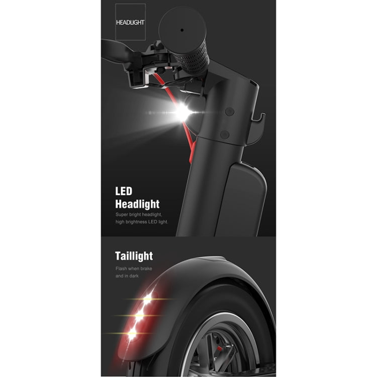 X8 Outdoor Waterproof Foldable Electric Scooter with 10 inch Vacuum Tires & LCD Display & LED Lights & 10AH Lithium Battery, Load-bearing: 20-100kg (Black), EU