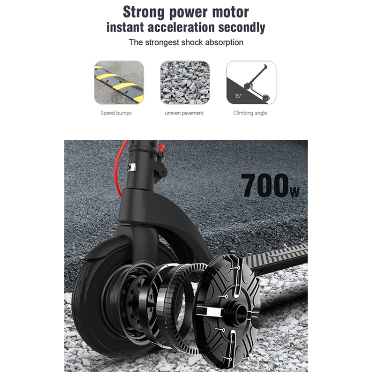X8 Outdoor Waterproof Foldable Electric Scooter with 10 inch Vacuum Tires & LCD Display & LED Lights & 10AH Lithium Battery, Load-bearing: 20-100kg (Black), EU
